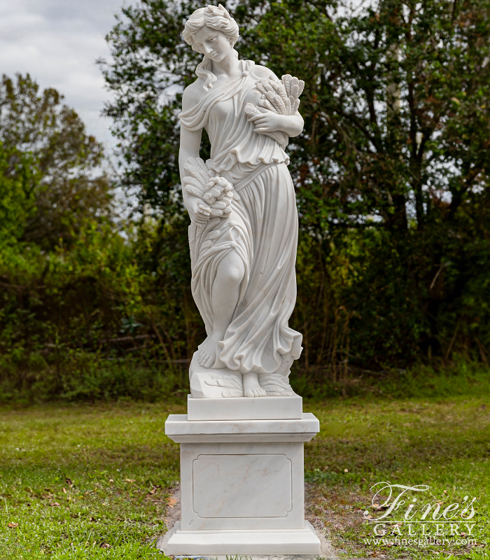 Marble Statues  - Four Seasons Statue Set In AAA Grade Statuary Marble - MS-1282